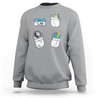 Sport gray crewneck sweatshirt with lab tech graphic on front
