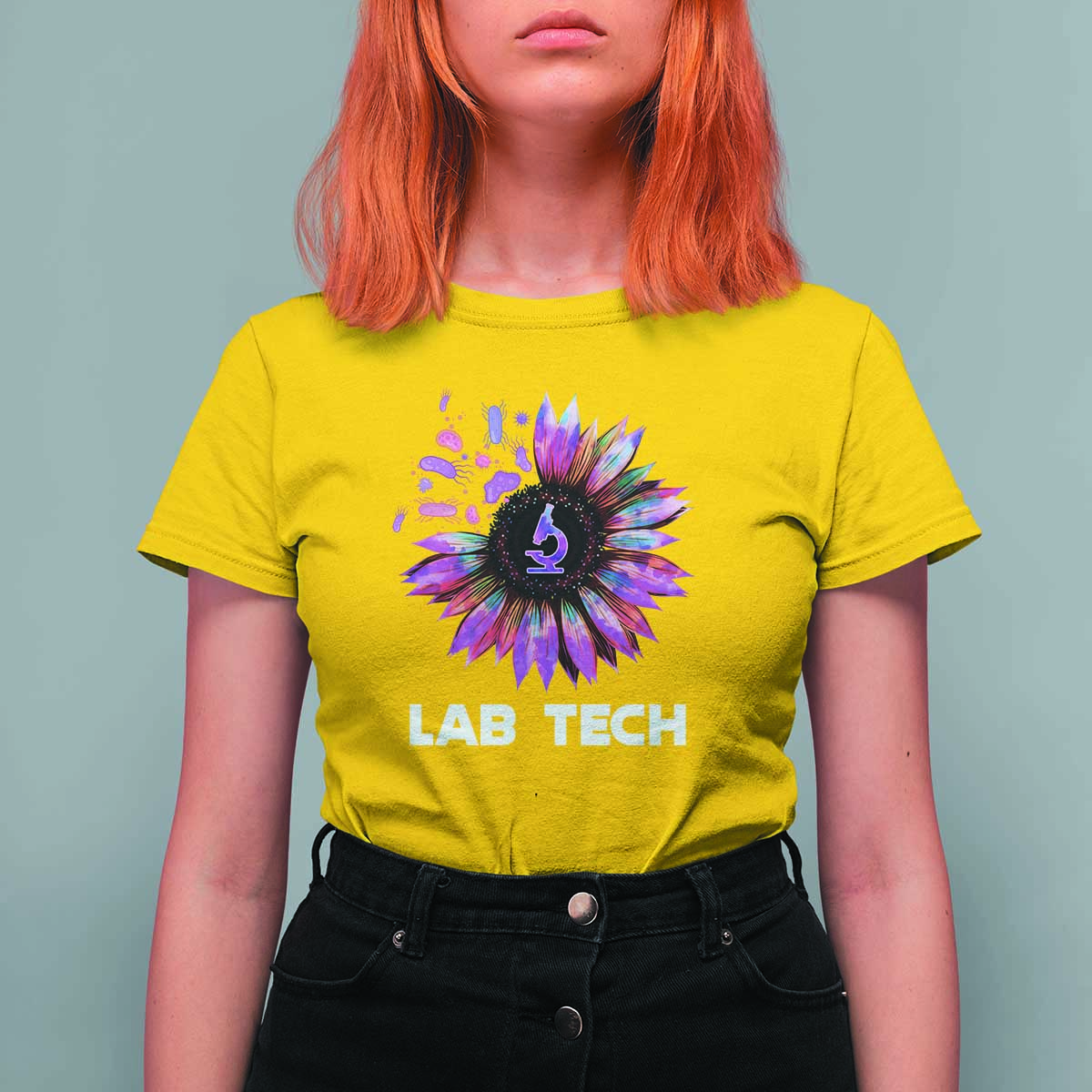 Lab Week T Shirt For Women Lab Tech Sunflower Med Tech Medical Lab Technician