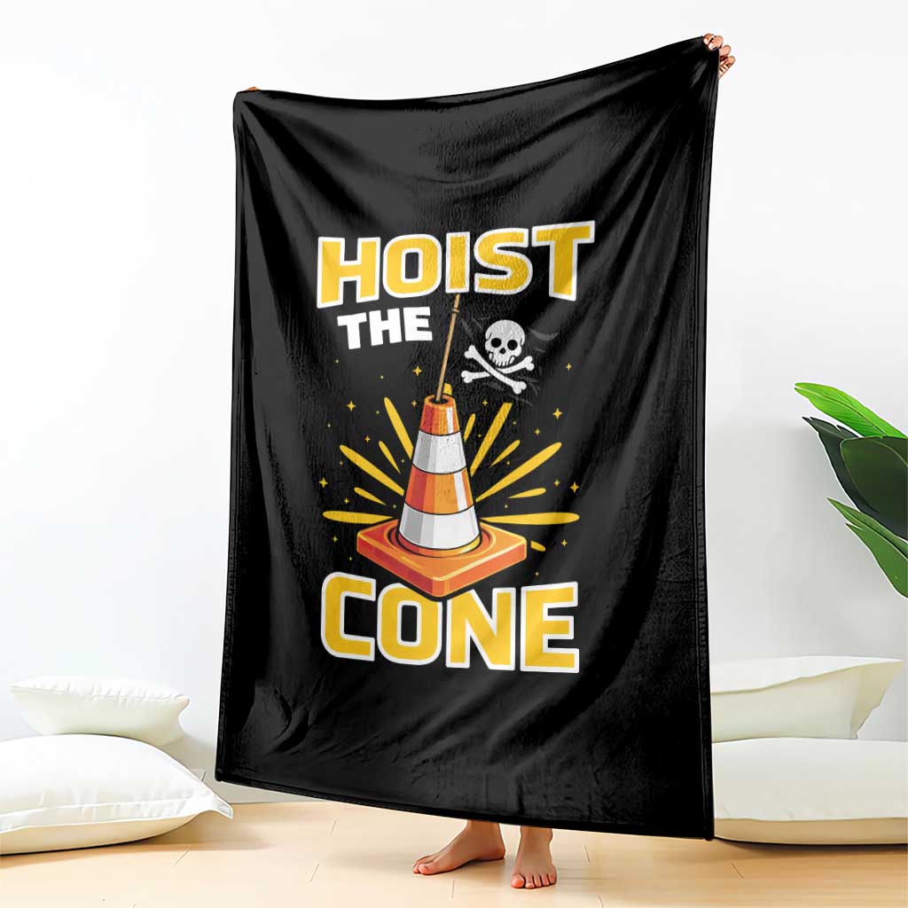 Hoist The Cone Jolly Roger Victory Throw Blanket Pirate Skull Baseball Sports Fan IYKYK Meme
