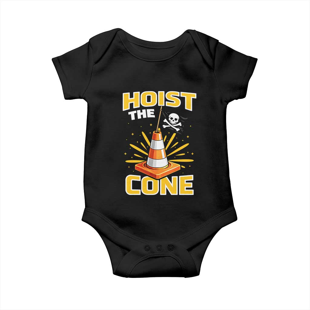 Hoist The Cone Jolly Roger Victory Baby Onesie Pirate Skull Baseball Sports Fan IYKYK Meme