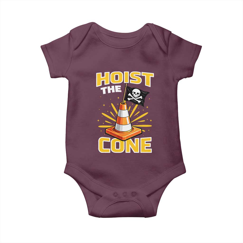 Hoist The Cone Jolly Roger Victory Baby Onesie Pirate Skull Baseball Sports Fan IYKYK Meme