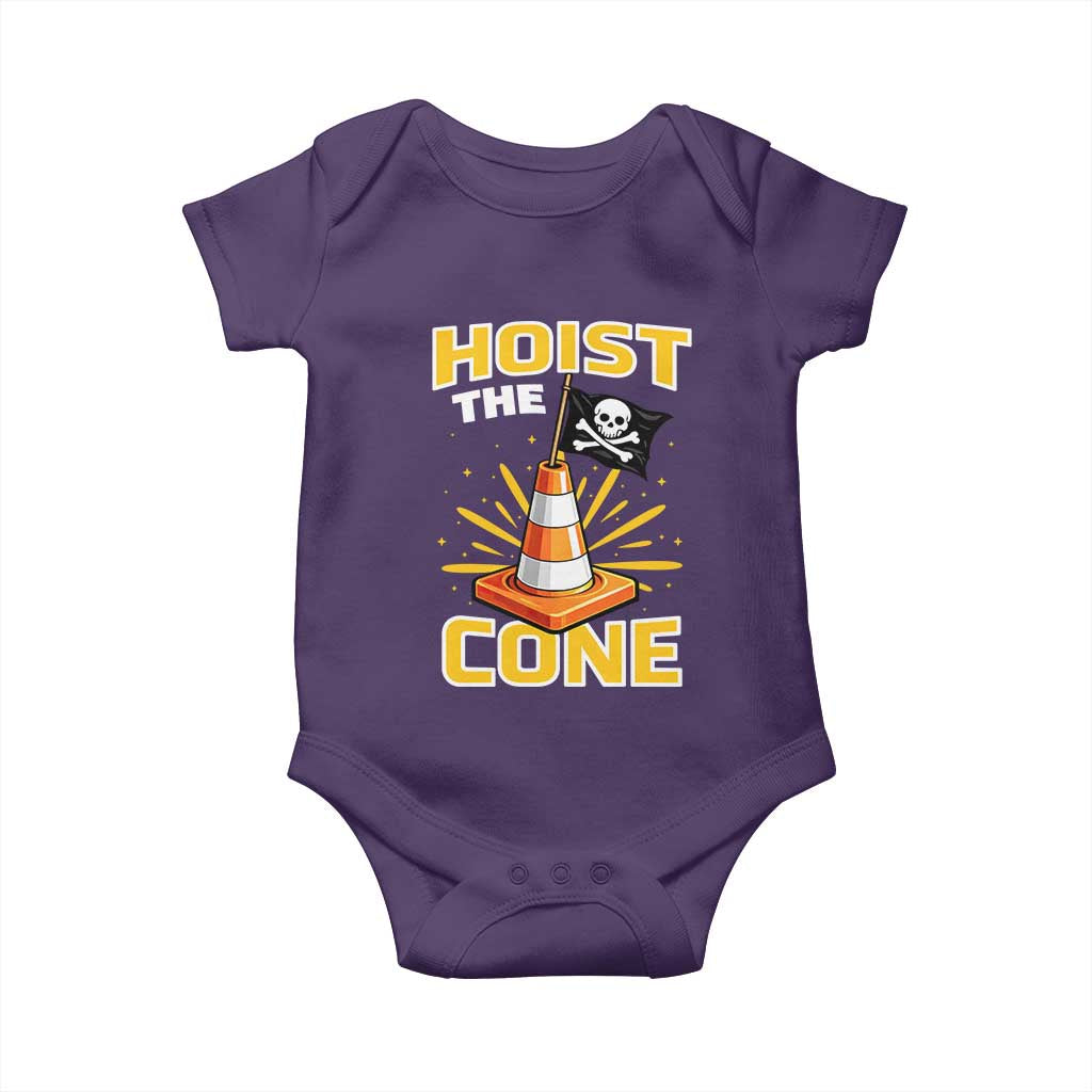 Hoist The Cone Jolly Roger Victory Baby Onesie Pirate Skull Baseball Sports Fan IYKYK Meme