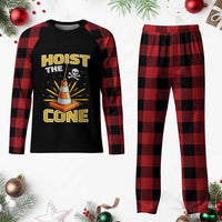 Hoist The Cone Jolly Roger Victory Plaid Pajama Set Pirate Skull Baseball Sports Fan IYKYK Meme