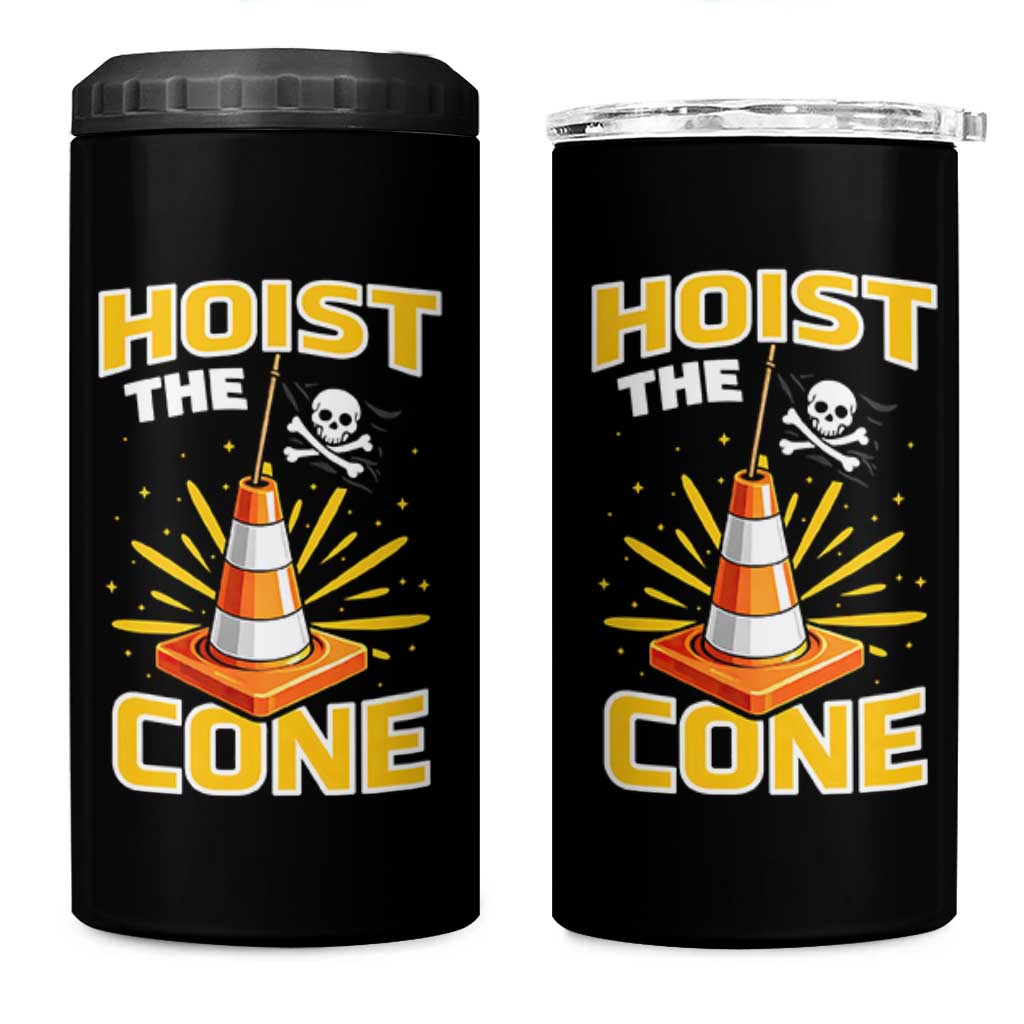 Hoist The Cone Jolly Roger Victory 4 in 1 Can Cooler Tumbler Pirate Skull Baseball Sports Fan IYKYK Meme