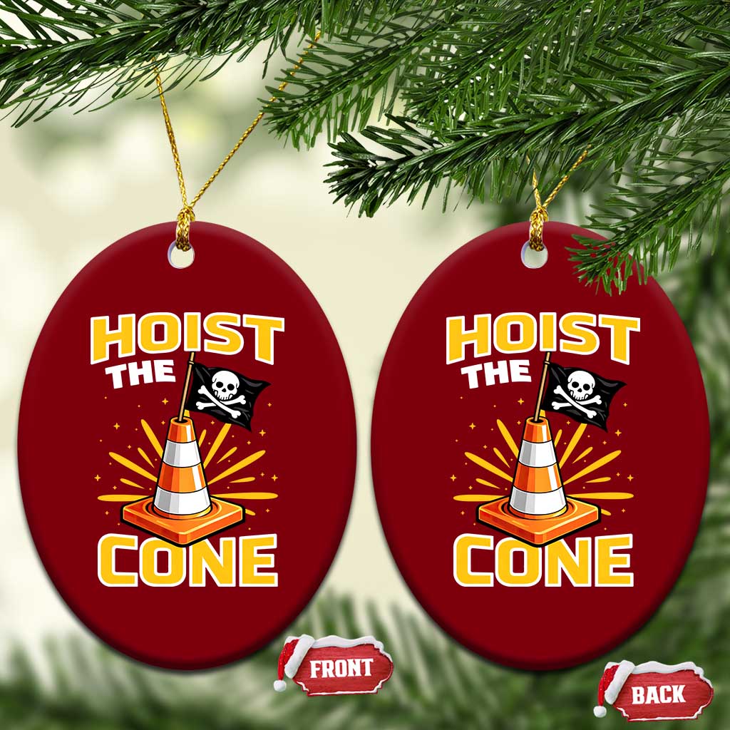 Hoist The Cone Jolly Roger Victory Ceramic Ornament Pirate Skull Baseball Sports Fan IYKYK Meme