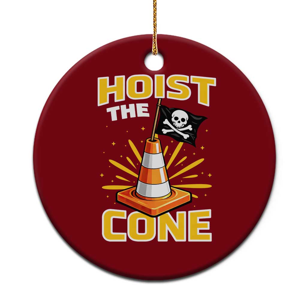 Hoist The Cone Jolly Roger Victory Ceramic Ornament Pirate Skull Baseball Sports Fan IYKYK Meme