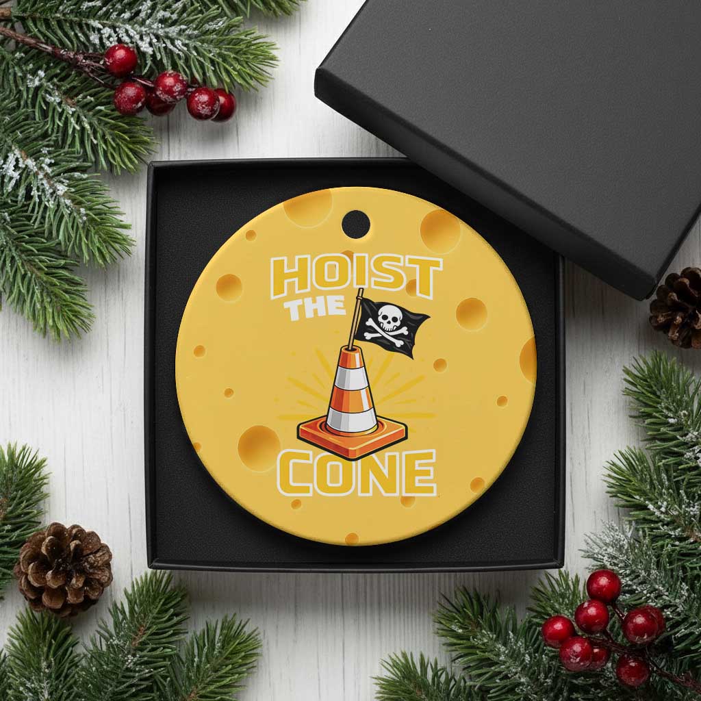 Hoist The Cone Jolly Roger Victory Ceramic Ornament Pirate Skull Baseball Sports Fan IYKYK Meme