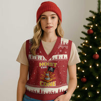 Hoist The Cone Jolly Roger Victory V-Neck Knit Sweater Vest Pirate Skull Baseball Sports Fan IYKYK Meme