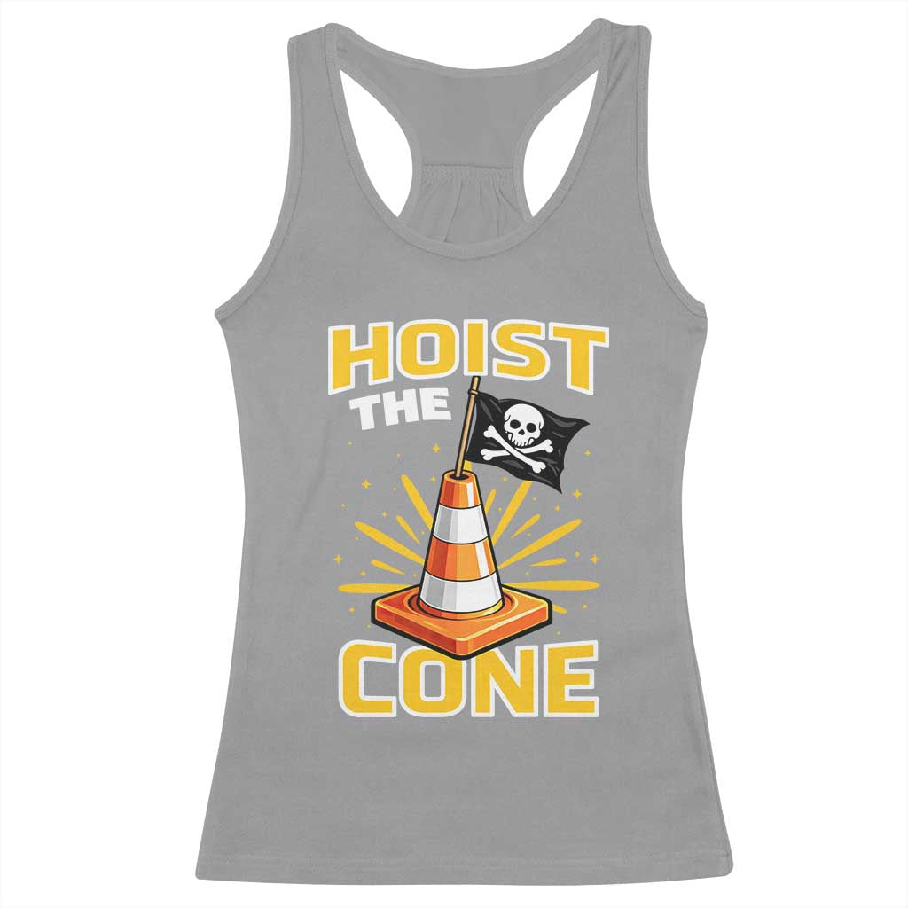Hoist The Cone Jolly Roger Victory Racerback Tank Top Pirate Skull Baseball Sports Fan IYKYK Meme