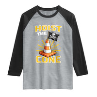 Hoist The Cone Jolly Roger Victory Raglan Shirt Pirate Skull Baseball Sports Fan IYKYK Meme