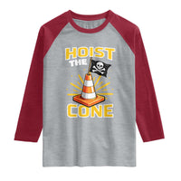 Hoist The Cone Jolly Roger Victory Raglan Shirt Pirate Skull Baseball Sports Fan IYKYK Meme