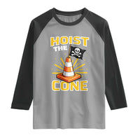 Hoist The Cone Jolly Roger Victory Raglan Shirt Pirate Skull Baseball Sports Fan IYKYK Meme