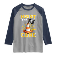 Hoist The Cone Jolly Roger Victory Raglan Shirt Pirate Skull Baseball Sports Fan IYKYK Meme