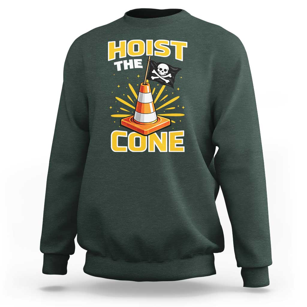 Hoist The Cone Jolly Roger Victory Sweatshirt Pirate Skull Baseball Sports Fan IYKYK Meme