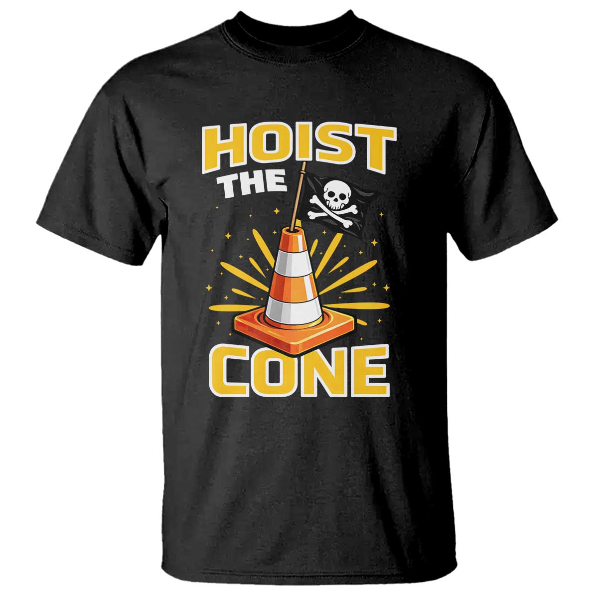 Hoist The Cone Jolly Roger Victory T Shirt Pirate Skull Baseball Sports Fan IYKYK Meme