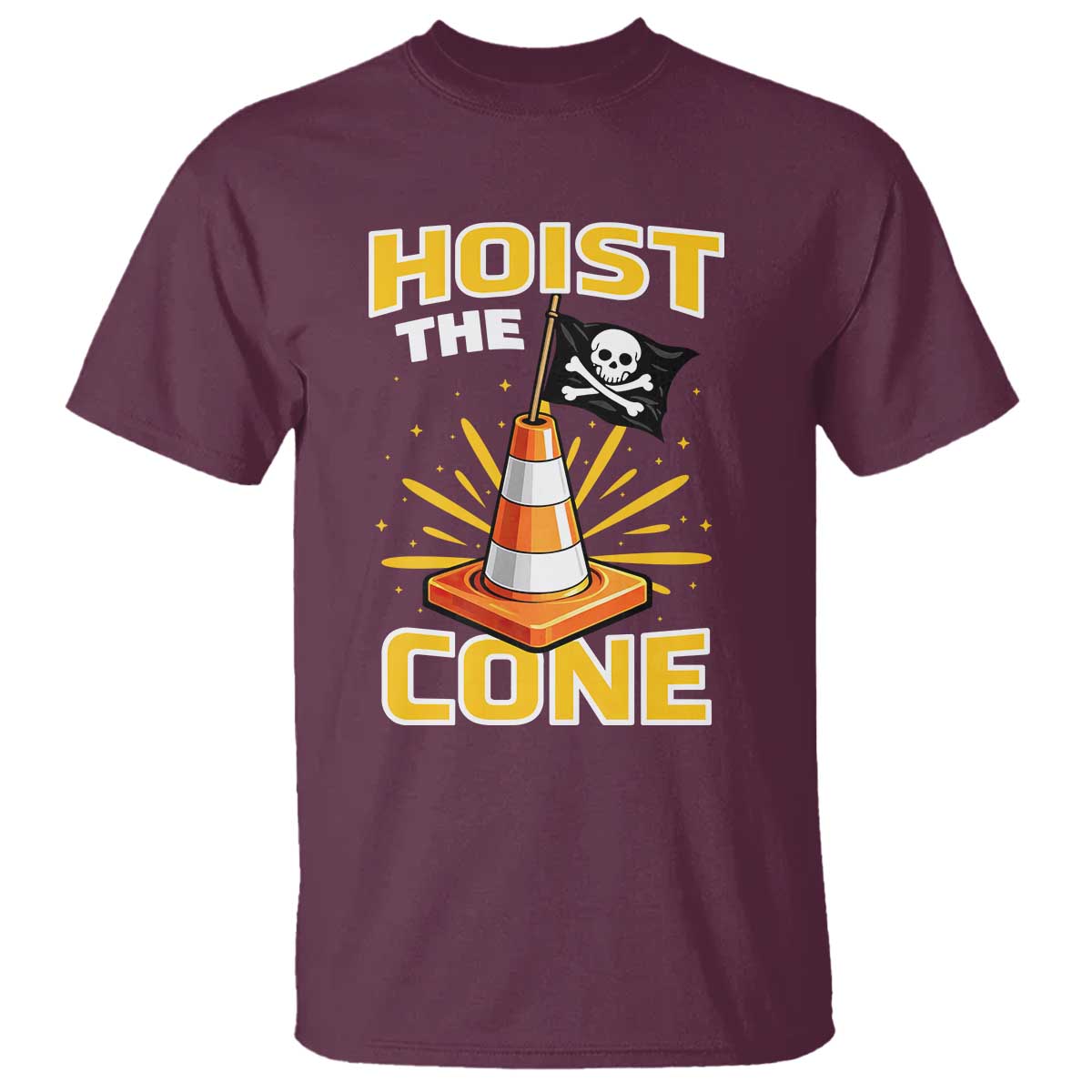 Hoist The Cone Jolly Roger Victory T Shirt Pirate Skull Baseball Sports Fan IYKYK Meme