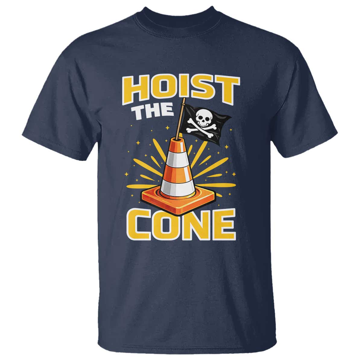 Hoist The Cone Jolly Roger Victory T Shirt Pirate Skull Baseball Sports Fan IYKYK Meme