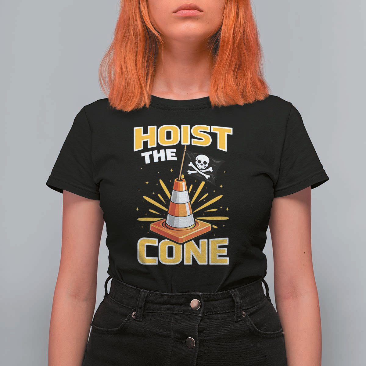 Hoist The Cone Jolly Roger Victory T Shirt For Women Pirate Skull Baseball Sports Fan IYKYK Meme