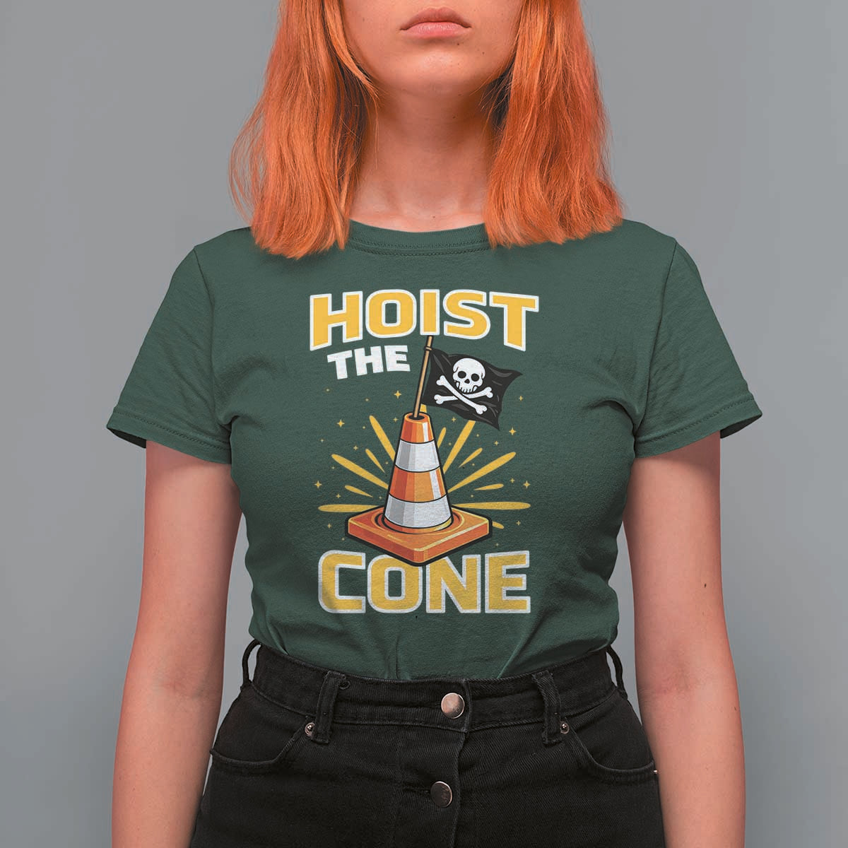 Hoist The Cone Jolly Roger Victory T Shirt For Women Pirate Skull Baseball Sports Fan IYKYK Meme