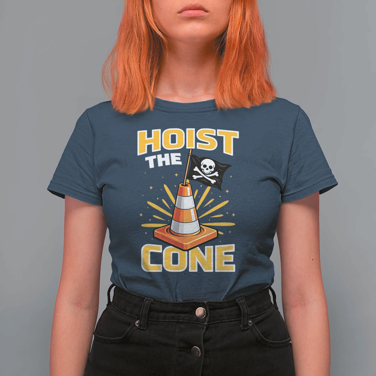 Hoist The Cone Jolly Roger Victory T Shirt For Women Pirate Skull Baseball Sports Fan IYKYK Meme