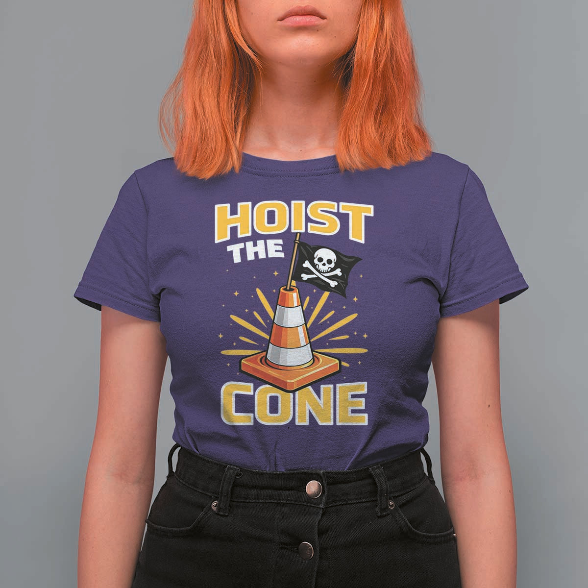 Hoist The Cone Jolly Roger Victory T Shirt For Women Pirate Skull Baseball Sports Fan IYKYK Meme