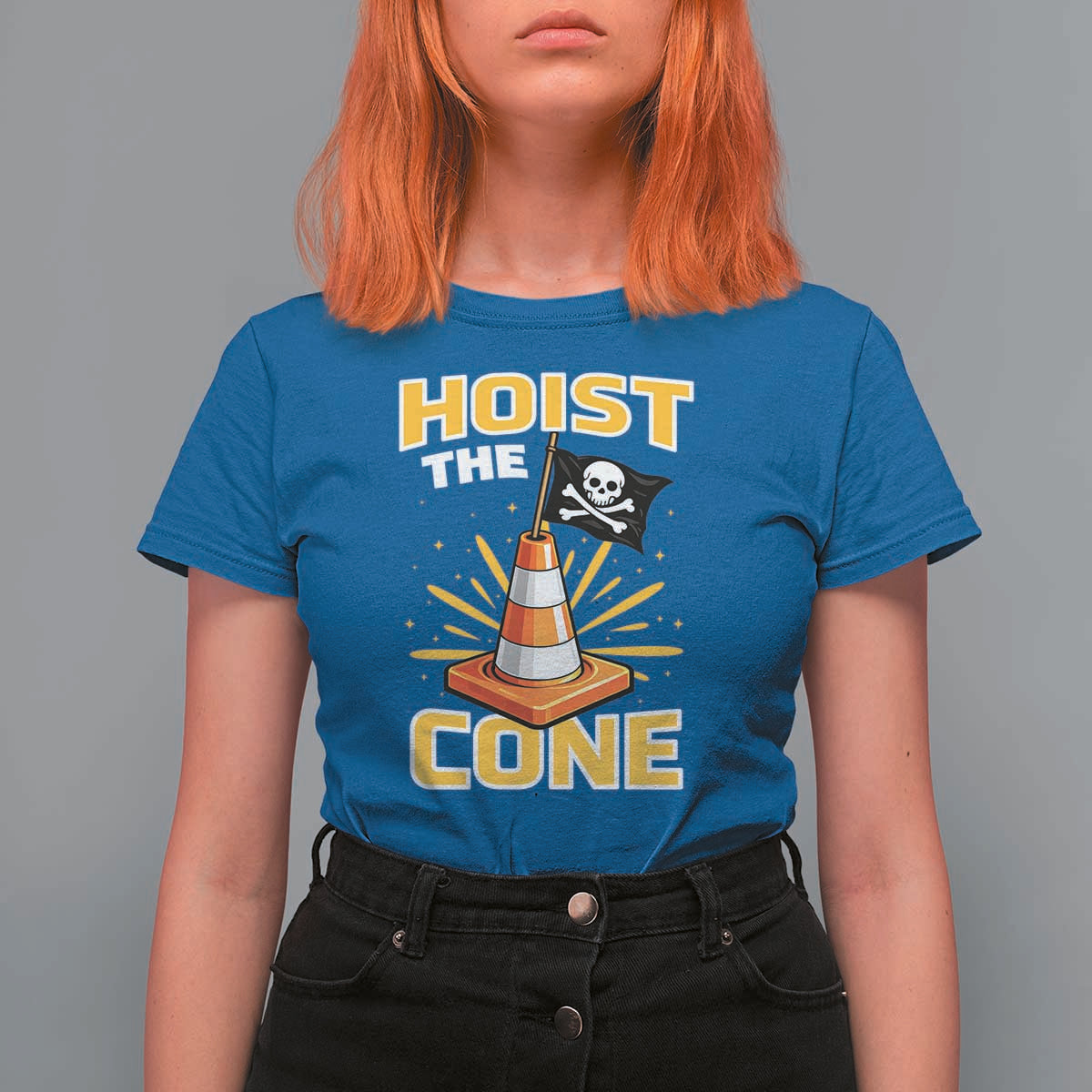 Hoist The Cone Jolly Roger Victory T Shirt For Women Pirate Skull Baseball Sports Fan IYKYK Meme