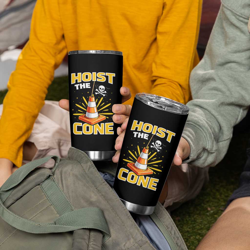 Hoist The Cone Jolly Roger Victory Tumbler Cup Pirate Skull Baseball Sports Fan IYKYK Meme