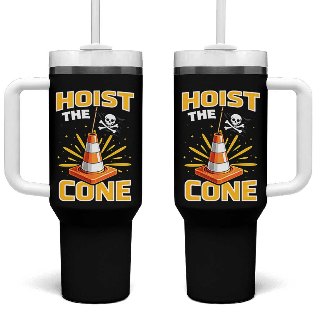Hoist The Cone Jolly Roger Victory Tumbler With Handle Pirate Skull Baseball Sports Fan IYKYK Meme