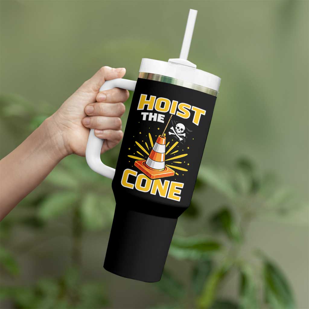 Hoist The Cone Jolly Roger Victory Tumbler With Handle Pirate Skull Baseball Sports Fan IYKYK Meme