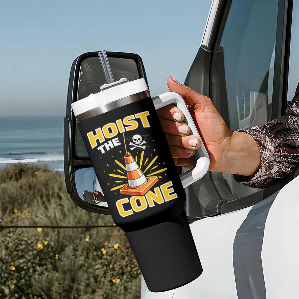 Hoist The Cone Jolly Roger Victory Tumbler With Handle Pirate Skull Baseball Sports Fan IYKYK Meme