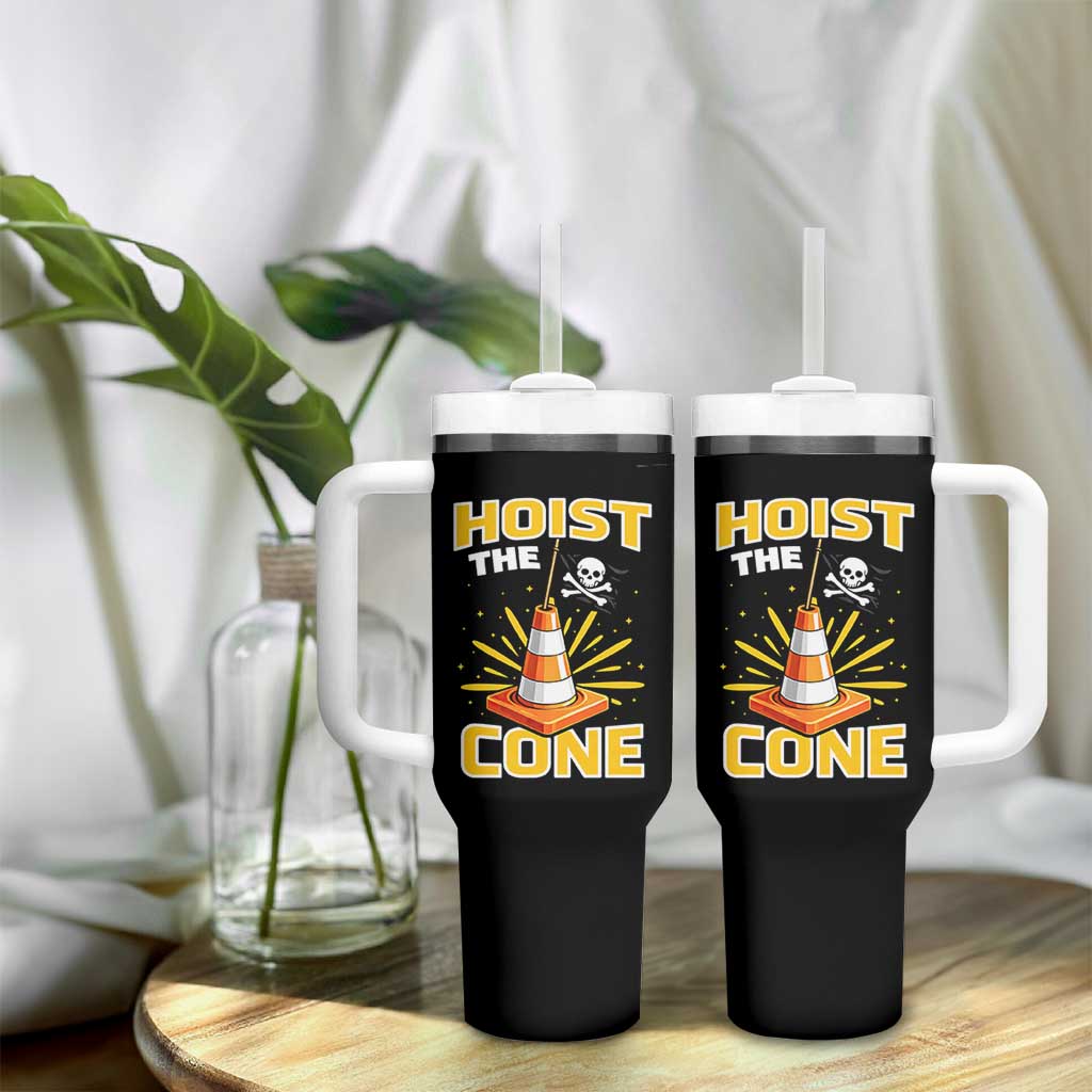 Hoist The Cone Jolly Roger Victory Tumbler With Handle Pirate Skull Baseball Sports Fan IYKYK Meme
