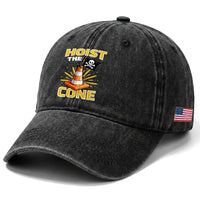 Hoist The Cone Jolly Roger Victory Washed Cotton Baseball Cap Pirate Skull Baseball Sports Fan IYKYK Meme