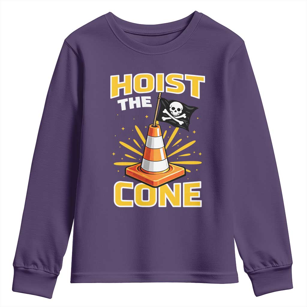 Hoist The Cone Jolly Roger Victory Youth Sweatshirt Pirate Skull Baseball Sports Fan IYKYK Meme
