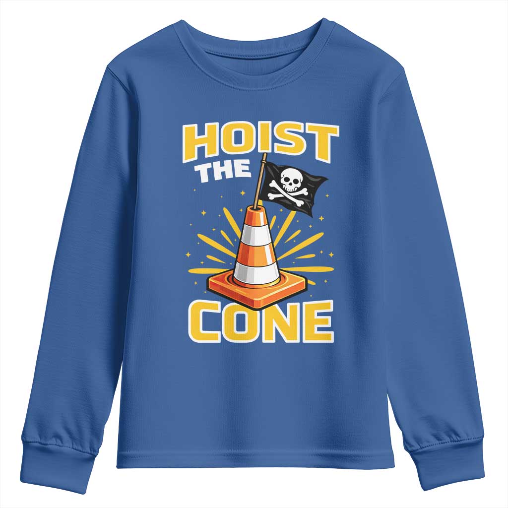Hoist The Cone Jolly Roger Victory Youth Sweatshirt Pirate Skull Baseball Sports Fan IYKYK Meme