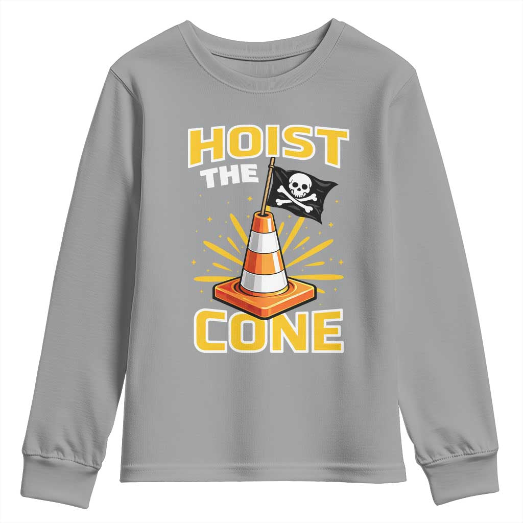 Hoist The Cone Jolly Roger Victory Youth Sweatshirt Pirate Skull Baseball Sports Fan IYKYK Meme