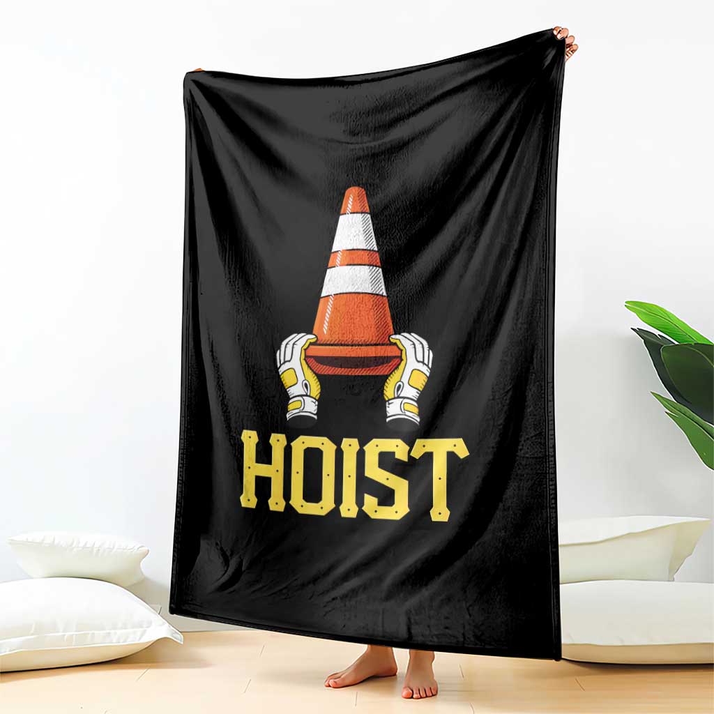 Funny Hoist The Cone Trophy Throw Blanket IYKYK Meme Sports Fan Victory Celebration