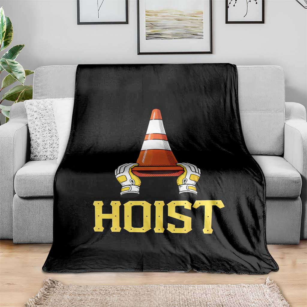 Funny Hoist The Cone Trophy Throw Blanket IYKYK Meme Sports Fan Victory Celebration