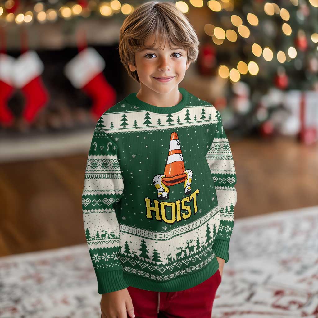 Funny Hoist The Cone Trophy Ugly Christmas Sweater IYKYK Meme Sports Fan Victory Celebration
