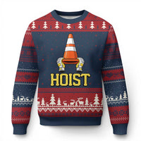 Funny Hoist The Cone Trophy Ugly Christmas Sweater IYKYK Meme Sports Fan Victory Celebration