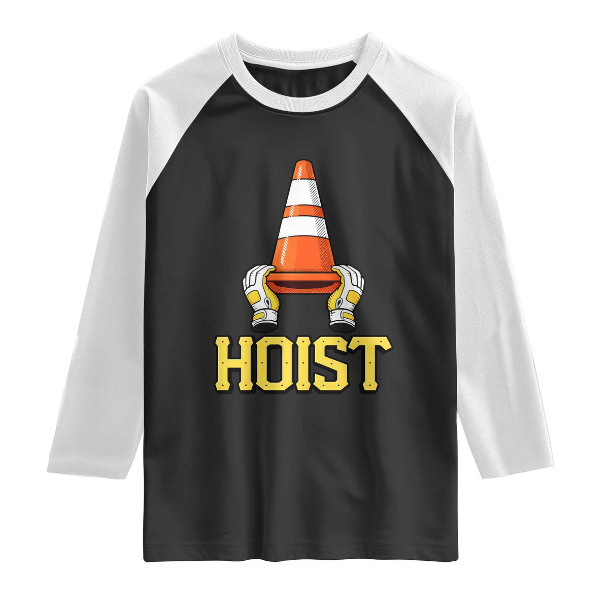 Funny Hoist The Cone Trophy Raglan Shirt IYKYK Meme Sports Fan Victory Celebration