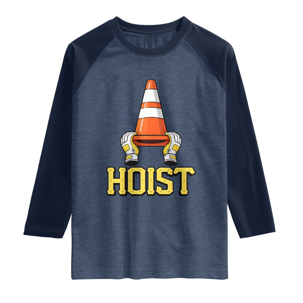 Funny Hoist The Cone Trophy Raglan Shirt IYKYK Meme Sports Fan Victory Celebration