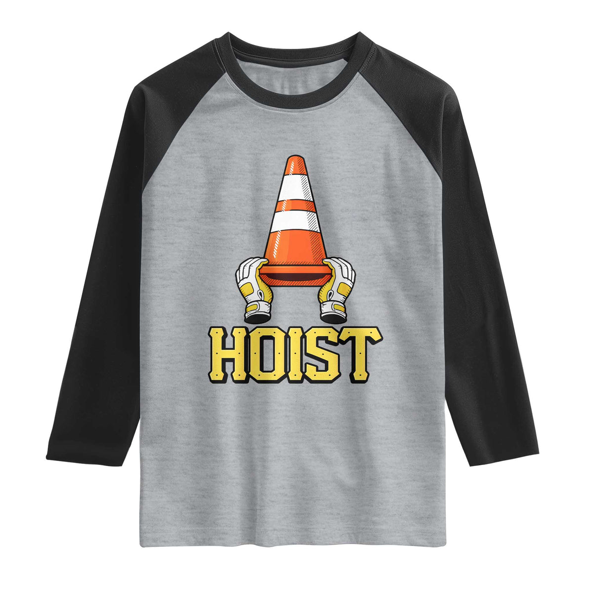 Funny Hoist The Cone Trophy Raglan Shirt IYKYK Meme Sports Fan Victory Celebration