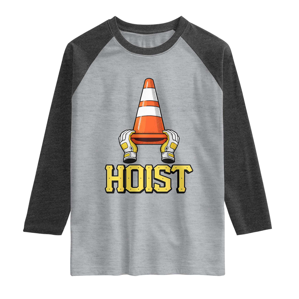 Funny Hoist The Cone Trophy Raglan Shirt IYKYK Meme Sports Fan Victory Celebration