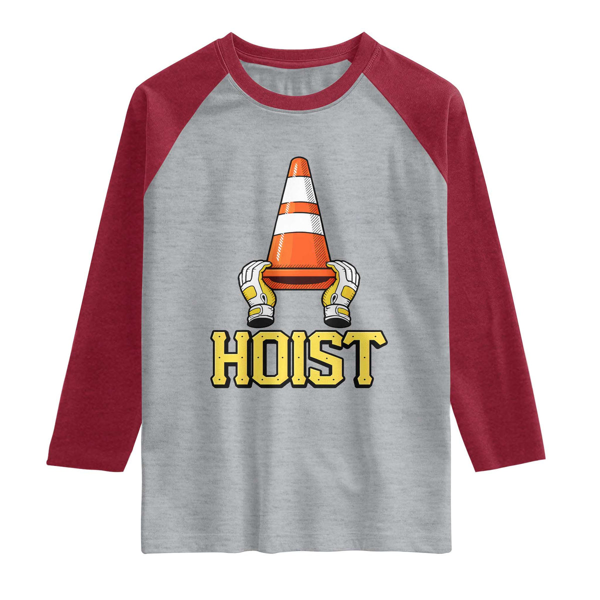 Funny Hoist The Cone Trophy Raglan Shirt IYKYK Meme Sports Fan Victory Celebration