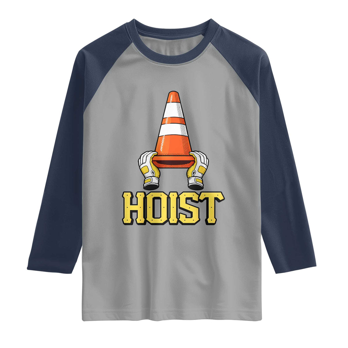 Funny Hoist The Cone Trophy Raglan Shirt IYKYK Meme Sports Fan Victory Celebration