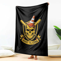Funny Hoist The Cone Skull Throw Blanket IYKYK Meme Gritty Victory Celebration Sports Fan