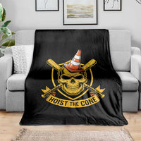Funny Hoist The Cone Skull Throw Blanket IYKYK Meme Gritty Victory Celebration Sports Fan