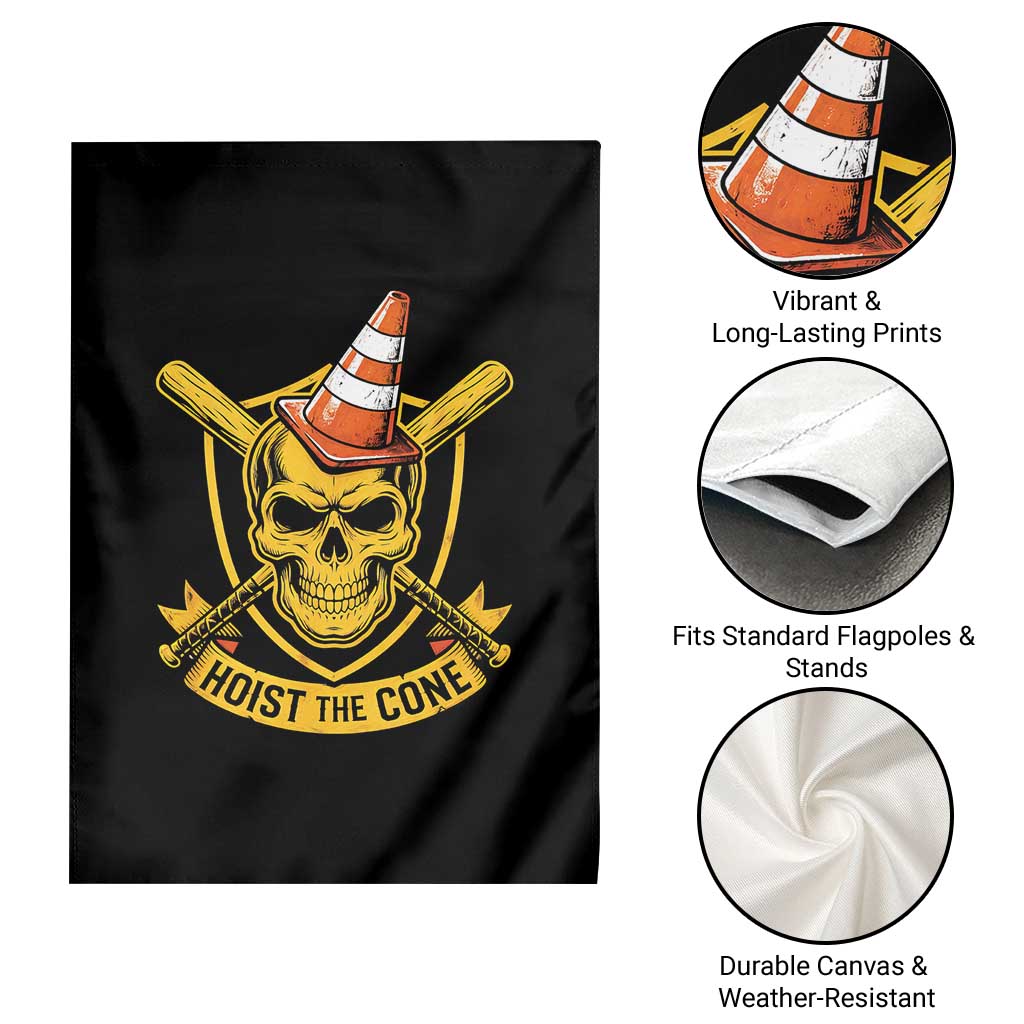 Funny Hoist The Cone Skull Garden Flag IYKYK Meme Gritty Victory Celebration Sports Fan