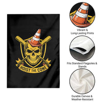 Funny Hoist The Cone Skull Garden Flag IYKYK Meme Gritty Victory Celebration Sports Fan