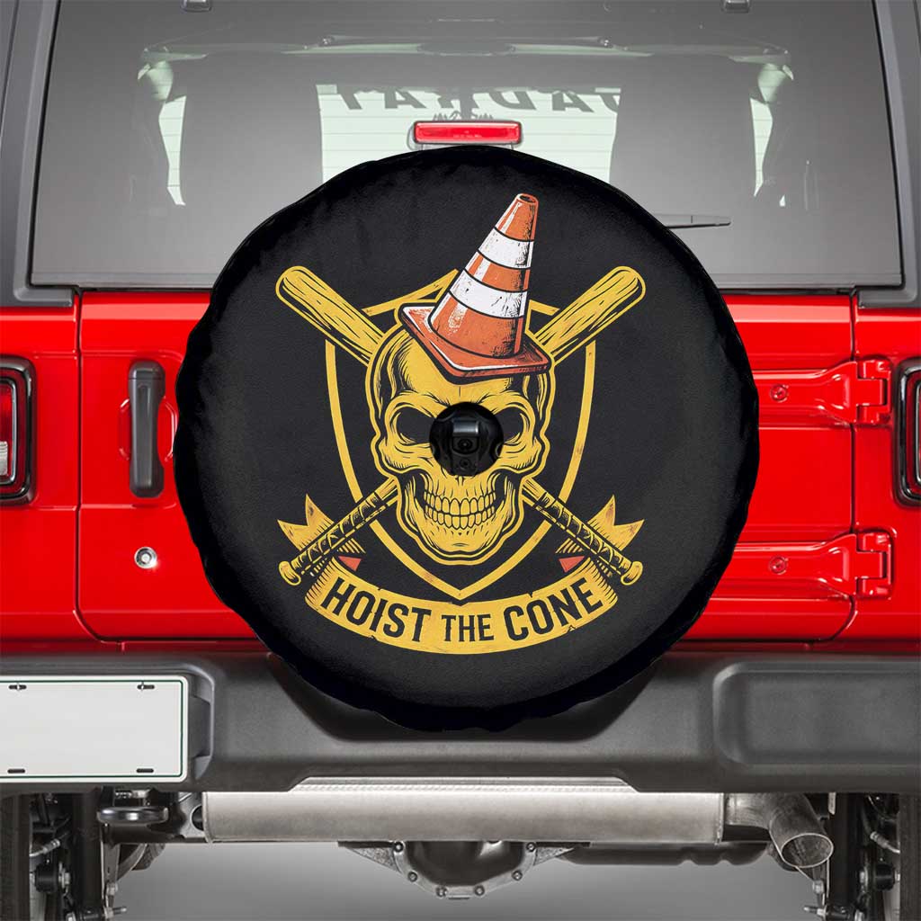Funny Hoist The Cone Skull Spare Tire Cover IYKYK Meme Gritty Victory Celebration Sports Fan